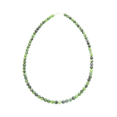 collier rubis sur zoisite pierres boules 6mm