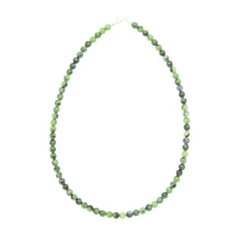collier rubis sur zoisite pierres boules 6mm