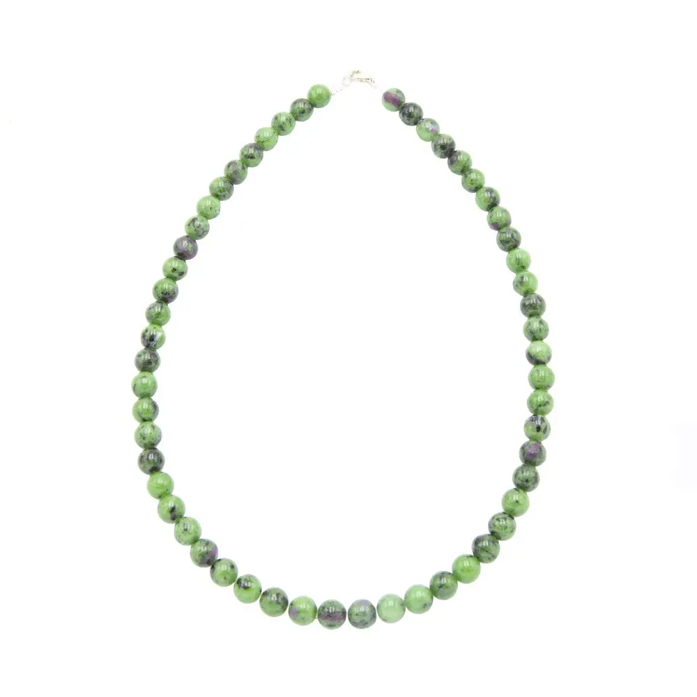 collier rubis sur zoisite pierres boules 8mm collier rubis sur zoisite pierres boules 8mm