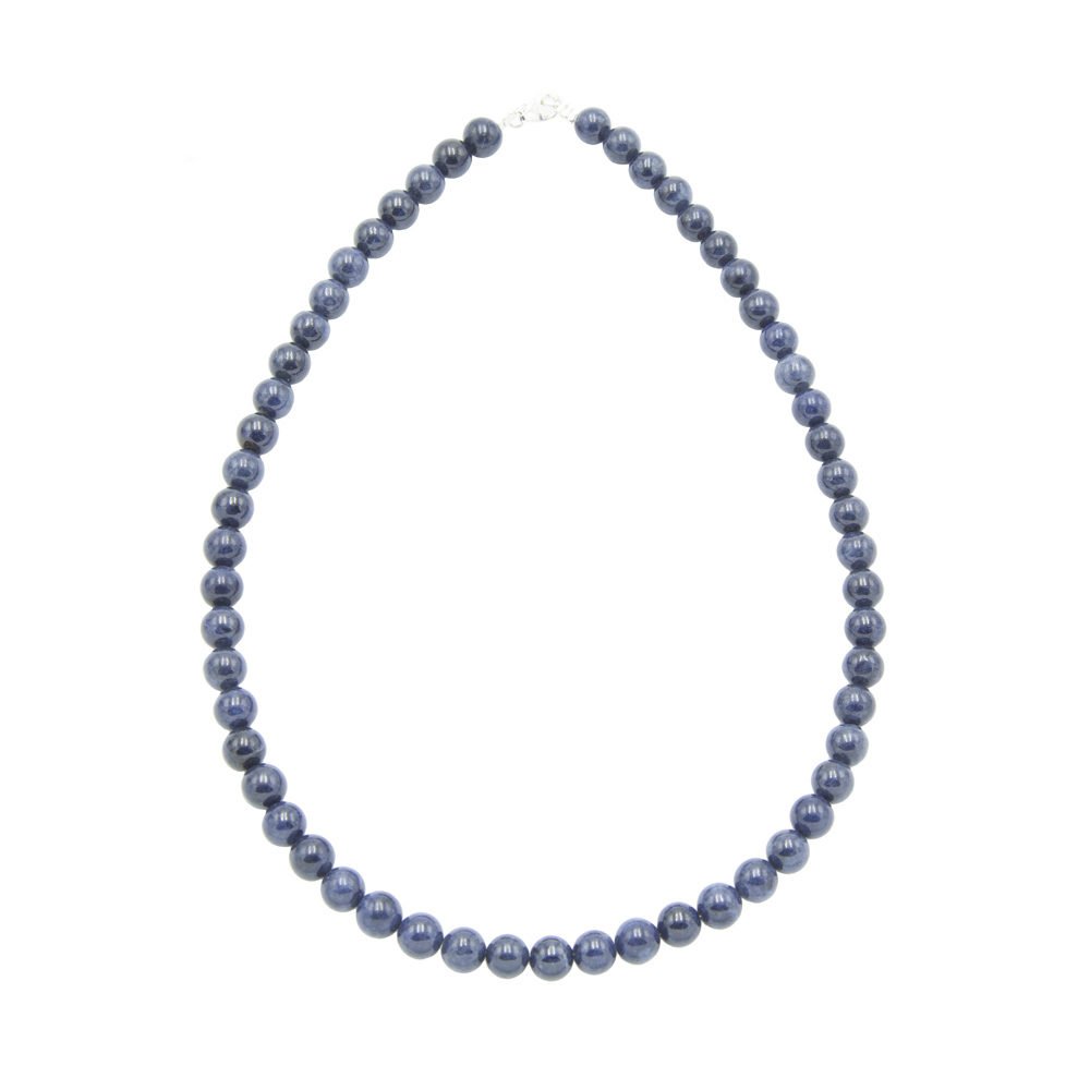 collier saphir pierres boules 8mm