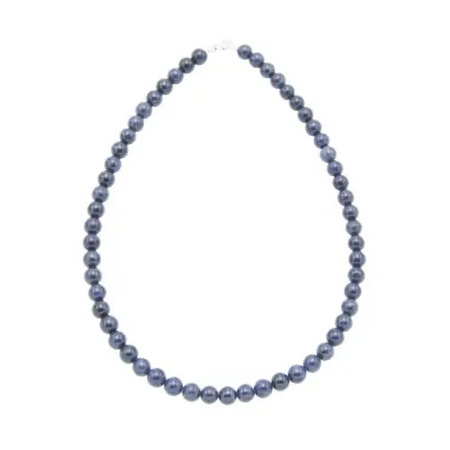 collier saphir pierres boules 8mm