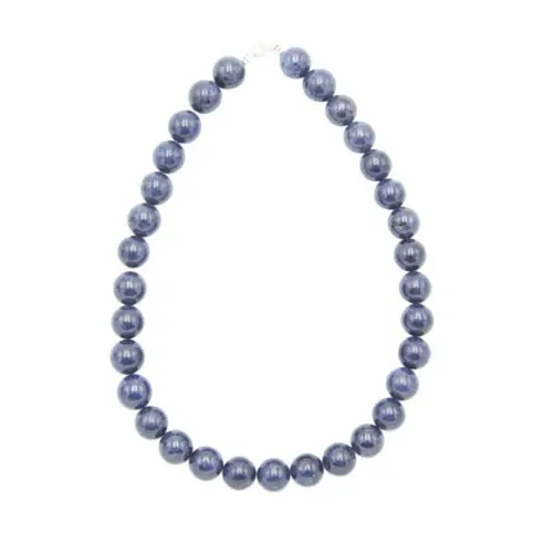 collier saphir pierres boules 14mm
