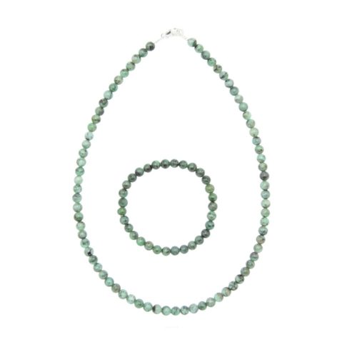 parure émeraude pierres boules 6mm