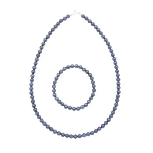 parure saphir pierres boules 6mm