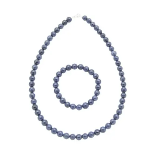 parure saphir pierres boules 8mm