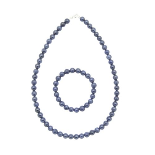 parure saphir pierres boules 8mm