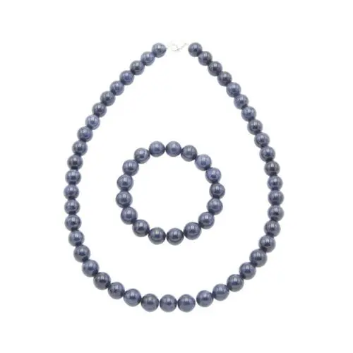 parure saphir pierres boules 10mm