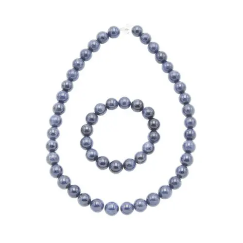 parure saphir pierres boules 12mm