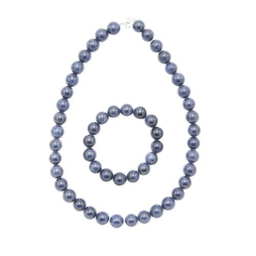 parure saphir pierres boules 12mm
