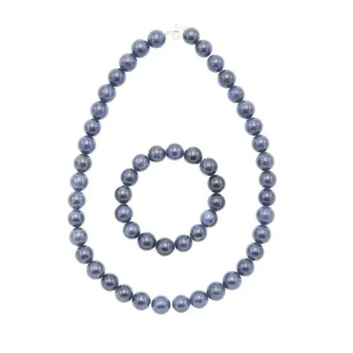 parure saphir pierres boules 12mm