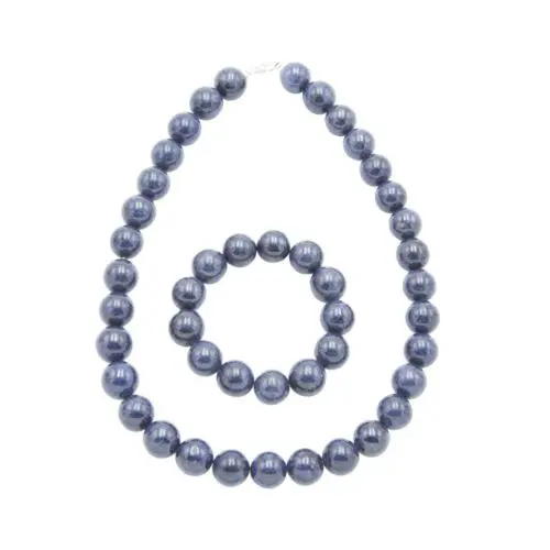 parure saphir pierres boules 14mm
