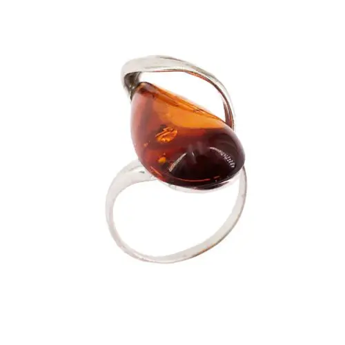bague ambre argent