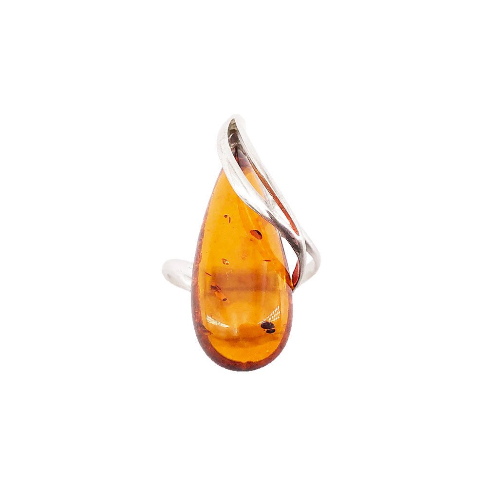 bague ambre argent