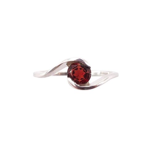 bague grenat rouge argent