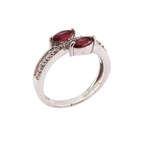 bague grenat rouge argent