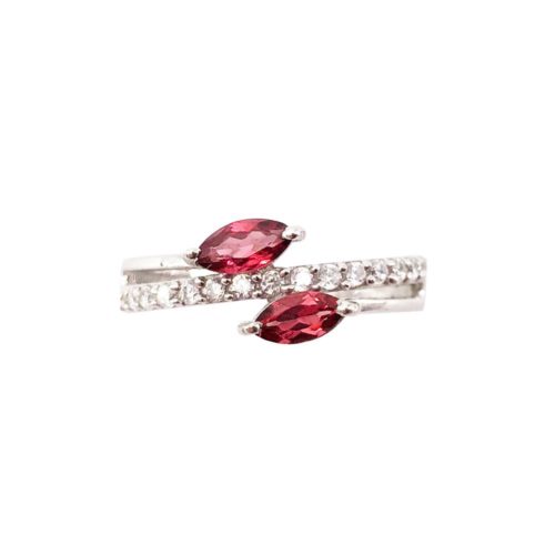 bague grenat rouge argent