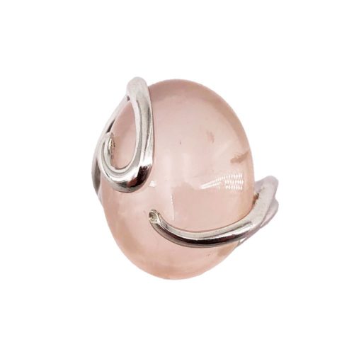 bague quartz rose argent