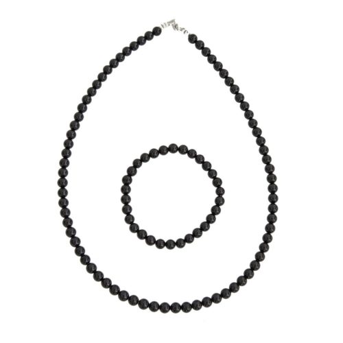 parure onyx pierres boules 6mm