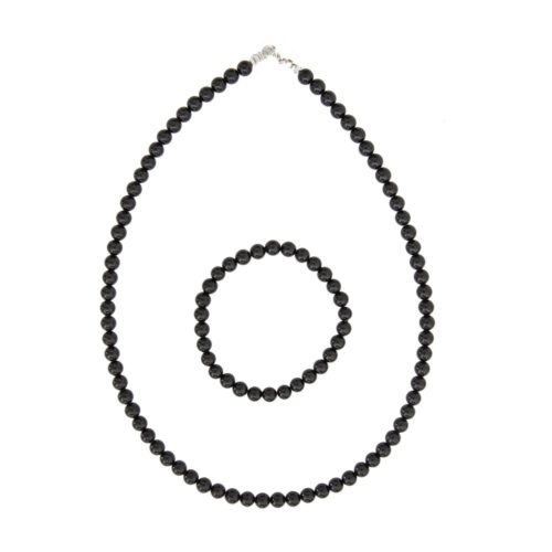 parure onyx pierres boules 6mm