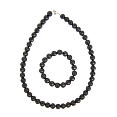 parure onyx pierres boules 10mm