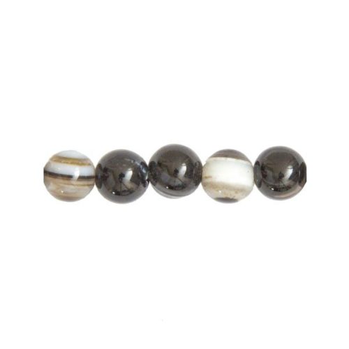 perle agates zonée noire 10mm
