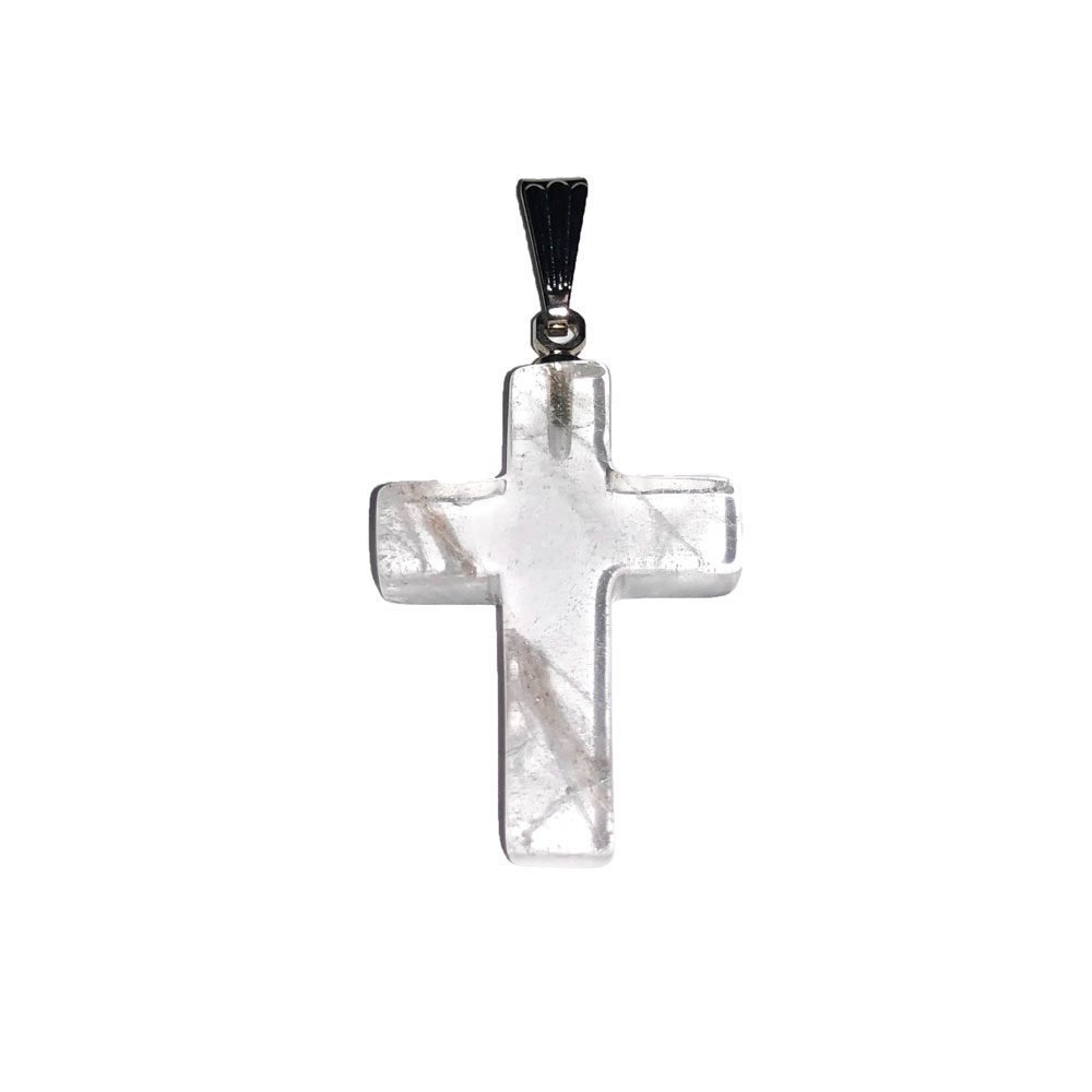 colgante cristal de roca cruz