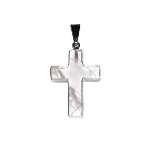 colgante cristal de roca cruz