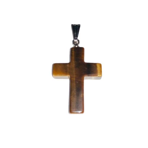 colgante ojo de tigre cruz