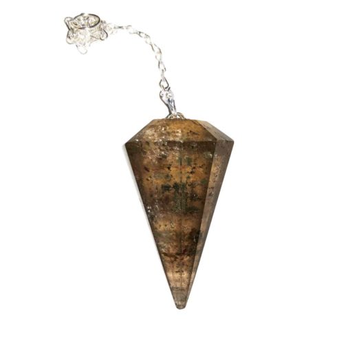 pendulo cuarzo ahumado hexagonal