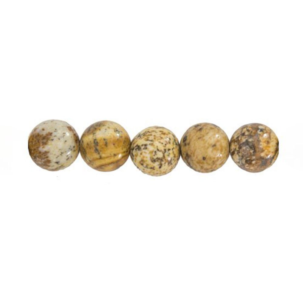 perle ronde jaspe paysage 10mm