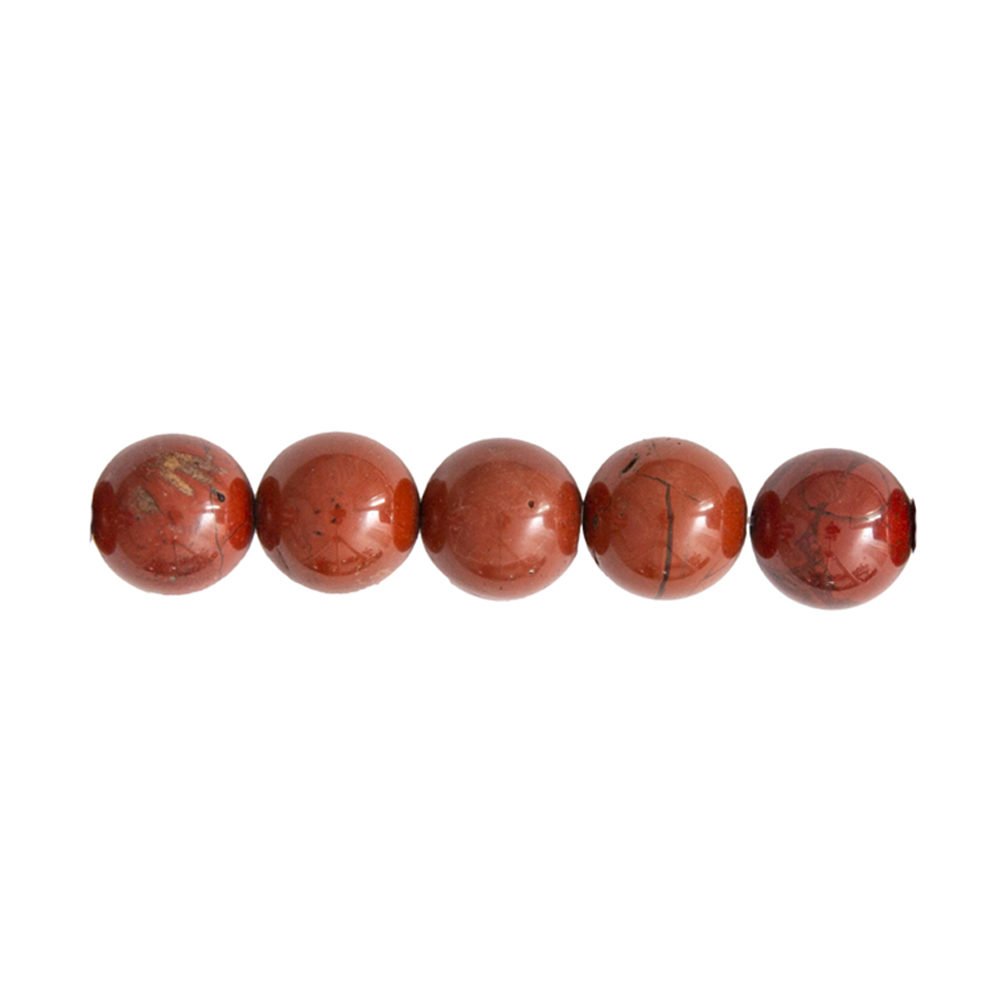 perle ronde jaspe rouge 12mm