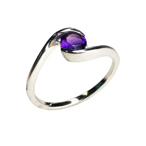 anillo amatista plata