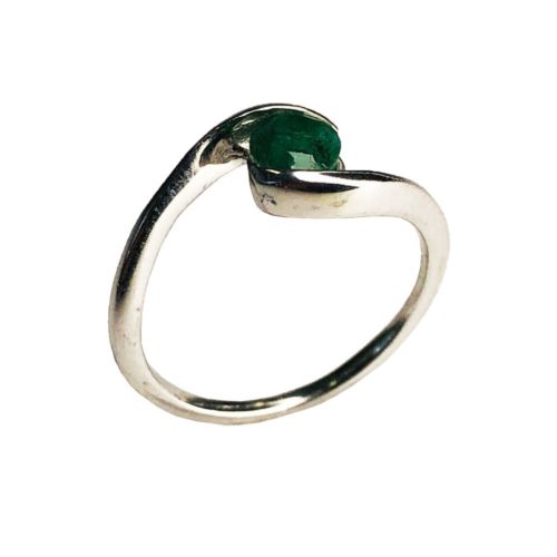 anillo esmeralda plata
