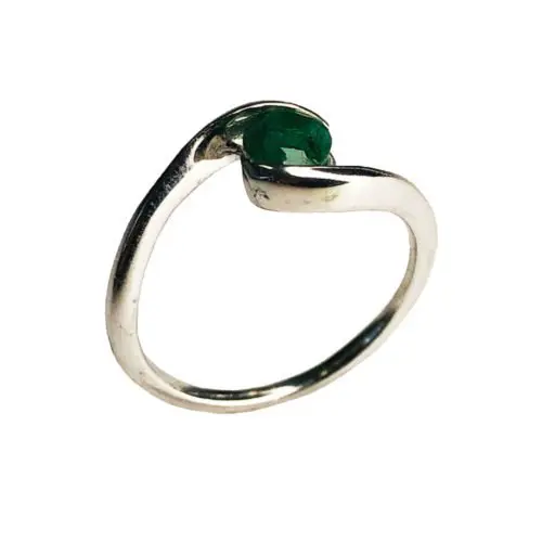 anillo esmeralda plata