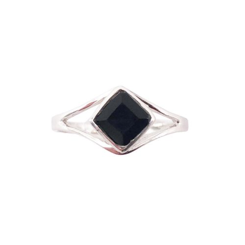 bague onyx noir argent