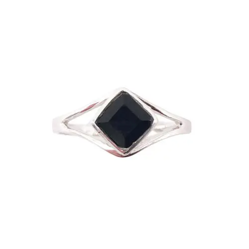 bague onyx noir argent