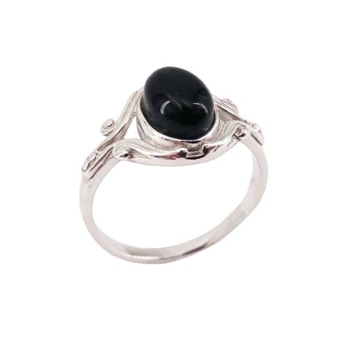 anillo ónix negro plata