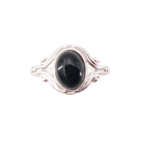 bague onyx noir argent
