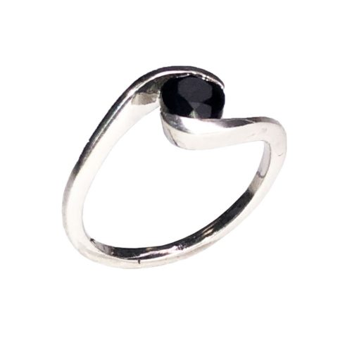 anillo ónix negro plata