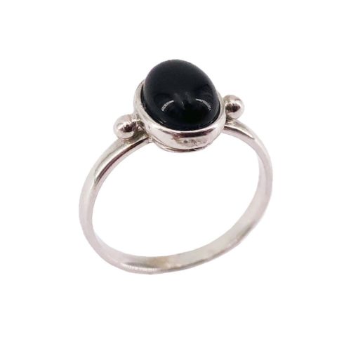 anillo ónix negro plata