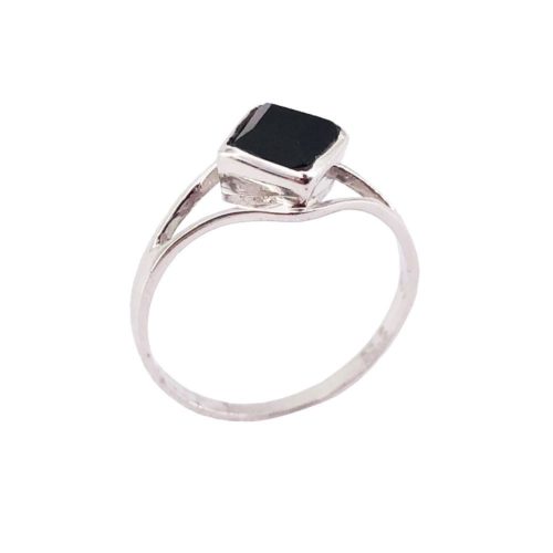 anillo ónix negro plata
