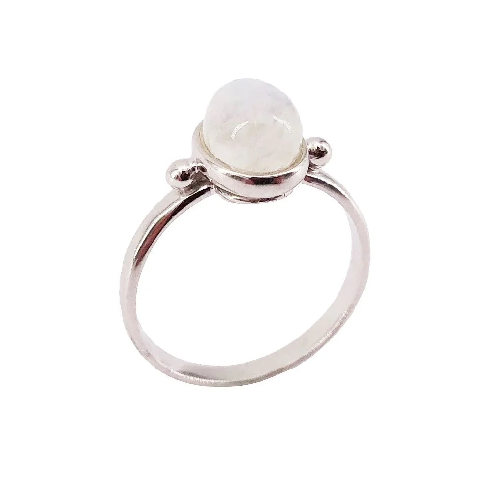 anillo piedra de luna plata