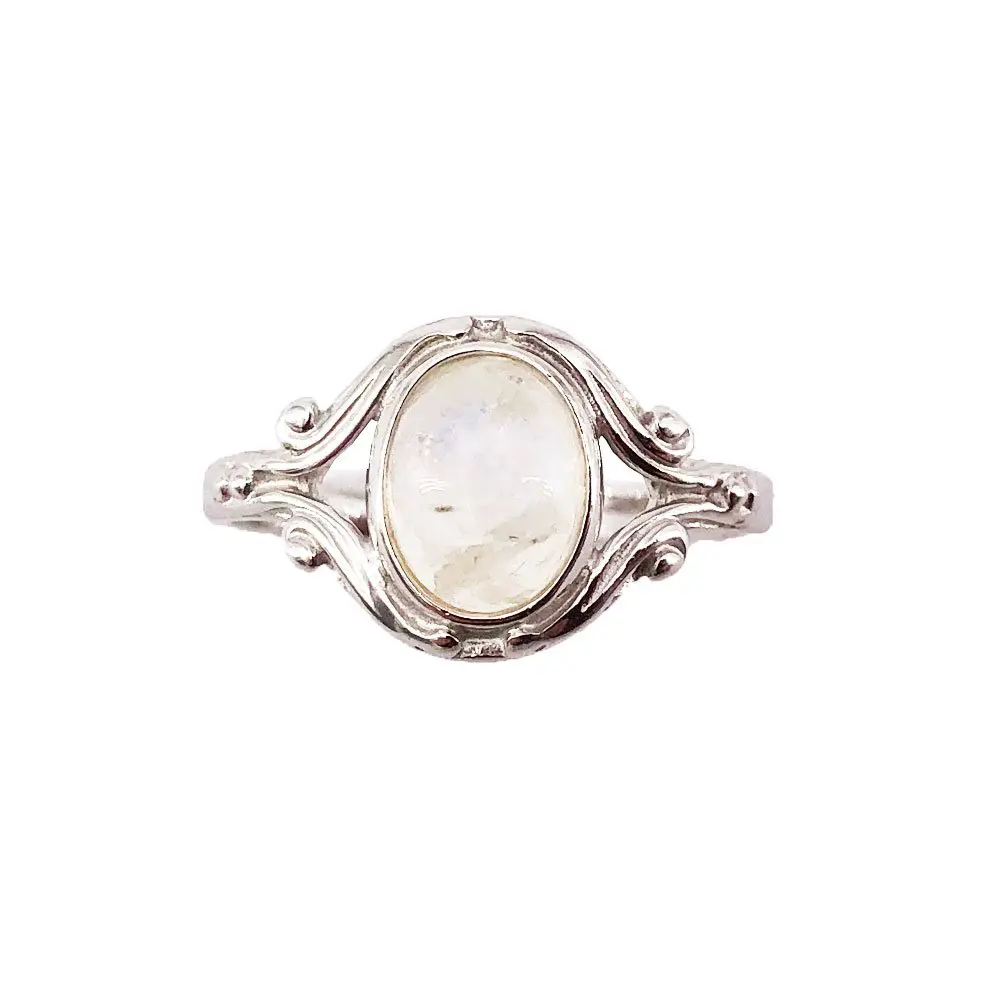 bague pierre de lune argent