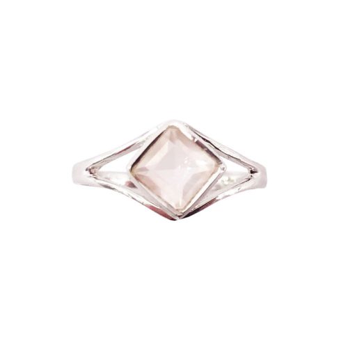 bague quartz rose argent