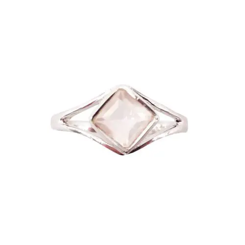 bague quartz rose argent