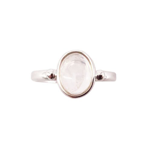 bague quartz rose argent