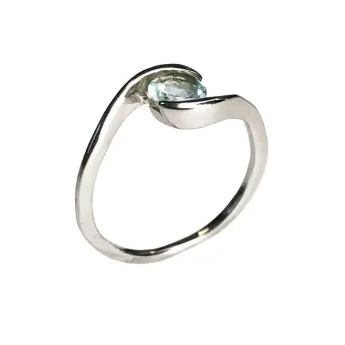anillo topacio azul plata