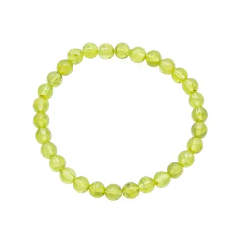Bracelet chrysolite 6mm