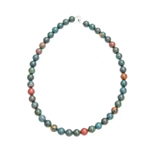 collier jaspe sanguin 10mm