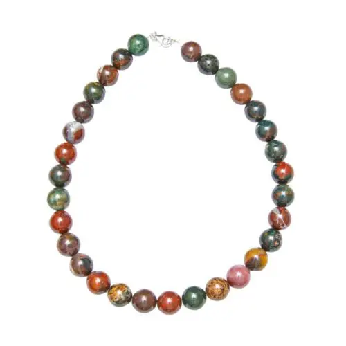 collier jaspe sanguin 14mm